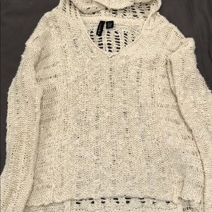Tillys v-neck crochet Surfer Hoodie